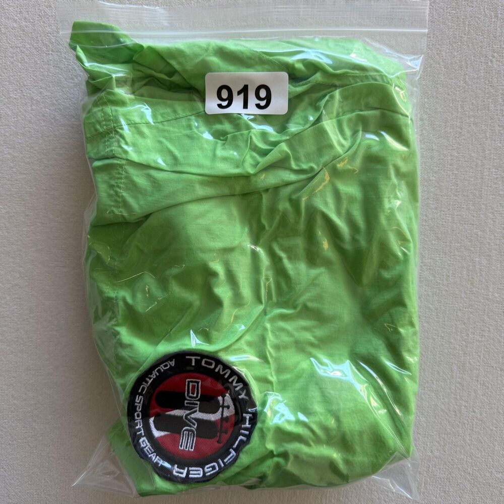 Tommy Hilfiger Swim Shorts Mens XL Green Dive Logo Trunks Mesh Lined Quick Dry - Picture 7 of 7